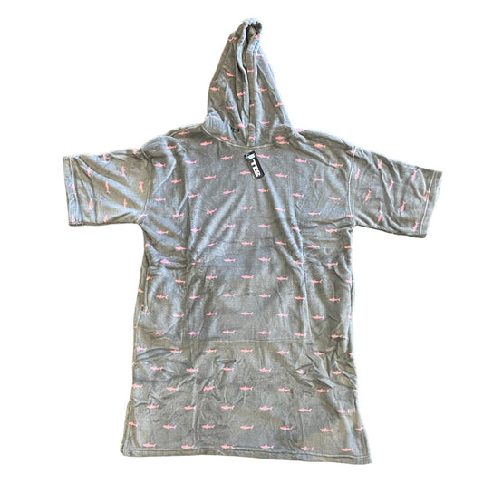 Block Surf changing towel poncho - Grey Pink Sharks Wetsuit