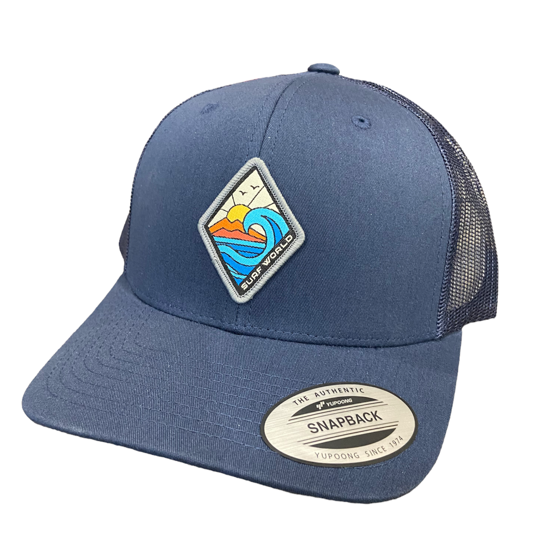 Surf World Triangles Flat Bill Snapback Hat - Light Mauve / Cream Mens Hat