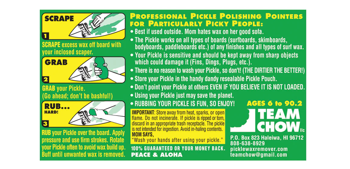 The Pickle Wax Remover Kit green SURF WORLD SURF SHOP