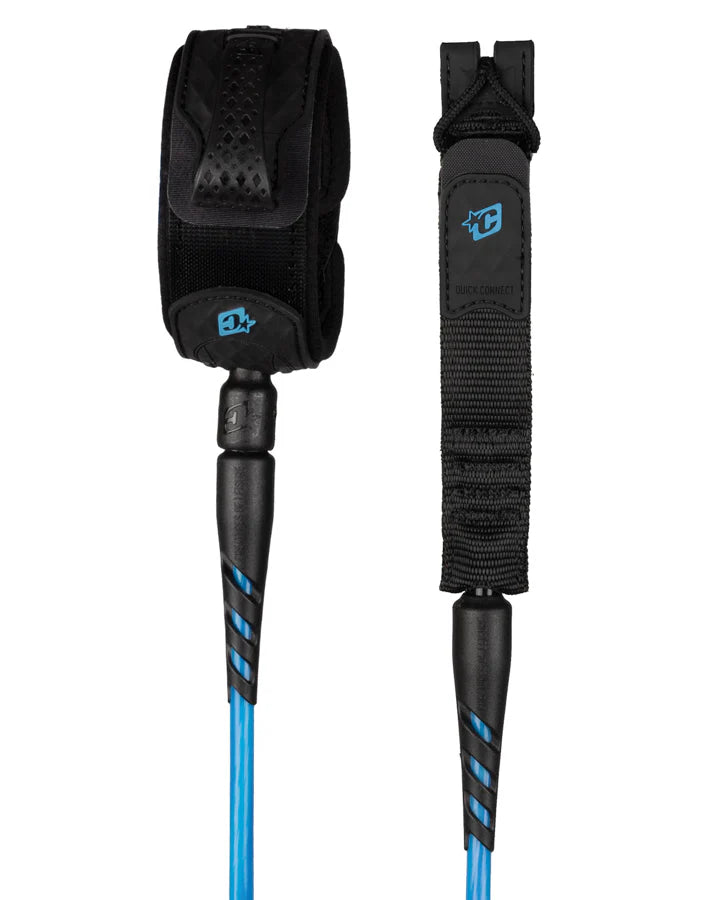 Crreatures Of Leisure Reliance 2.0 Standard Duty Surf Leash surf leash Cyan Twist Black