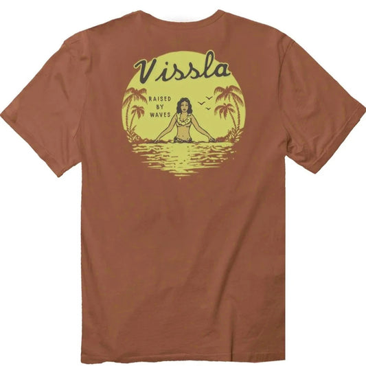Vissla Open Waters SS Mens T Shirt - Rust Red Orange Mens T Shirt