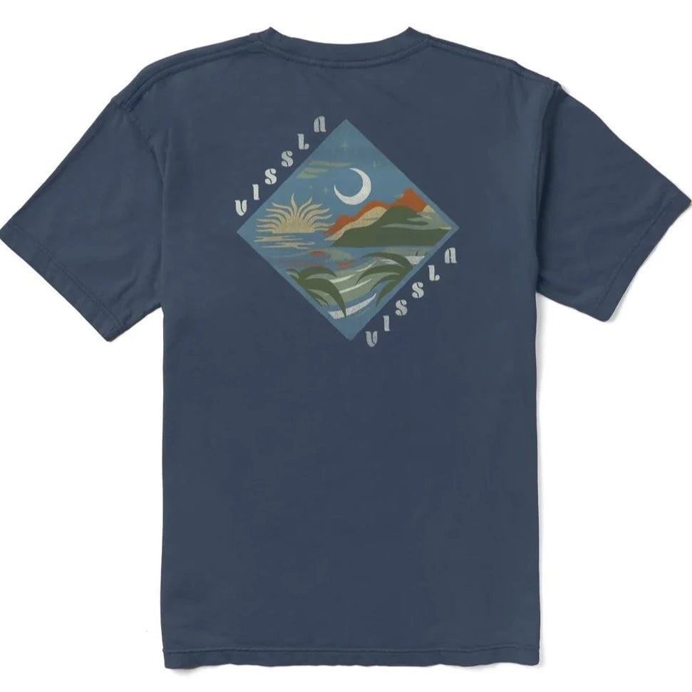 Vissla Seascape SS Organic Tee - Dark Denim Mens T Shirt