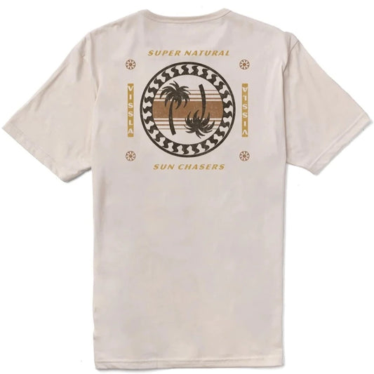 Vissla Upside Down Sun Chasers SS Pocket Tee - Bone Mens T Shirt