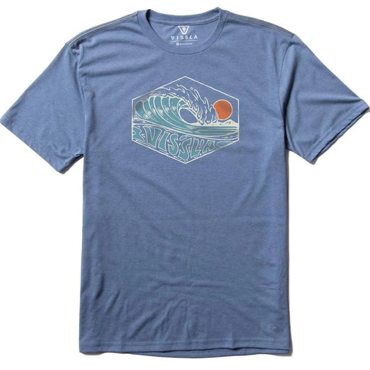 Vissla CLOSEOUT COMP LITE ECO PERFORMANCE TEE - Heather Harbor Blue Mens T Shirt