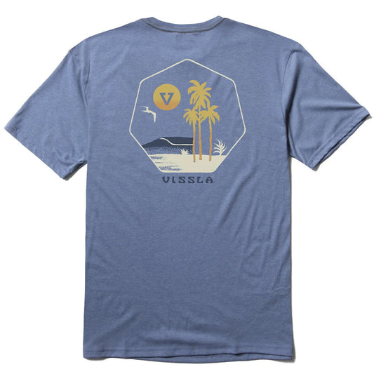 Vissla Tres Palmas COMP LITE ECO PERFORMANCE TEE - Heather Blue Mens T Shirt