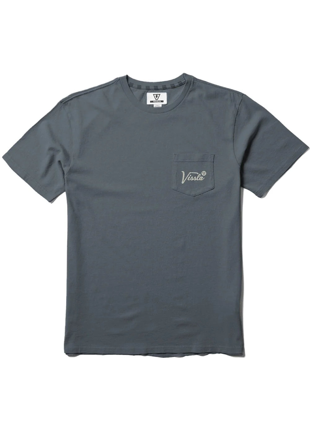Vissla Emblem SS Premium Pocket Tee - Graphite Mens T Shirt