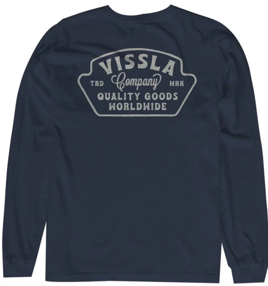 Vissla Quality Goods LS Men's T Shirt - Navy - Ale Mens T Shirt