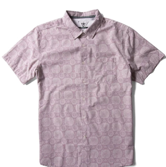 Vissla Islander Eco Woven SS Button Down Shirt - Dusty Rose Mens Woven Shirt