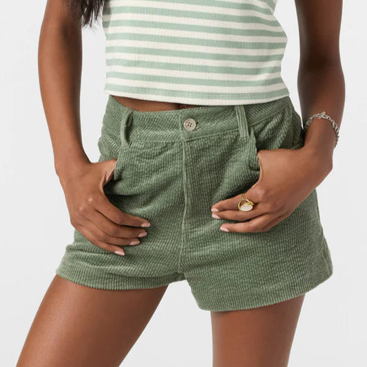 Oneill Langford Cord Shorts Women - Green sea spray Womens Short