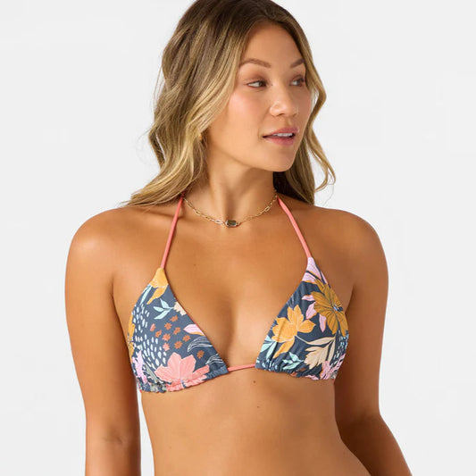 Oneill Mila Floral Venice Revo Bikini Triangle Top - Slate Floral womens swimwear