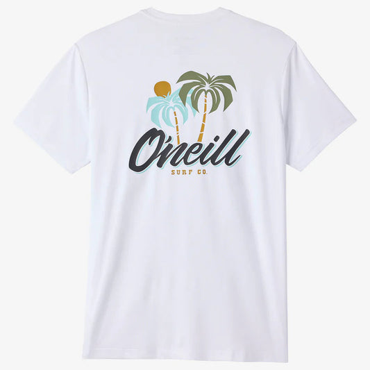 Oneill Trvlr Palms Rashguard UPF SS Tee - White Rashguard Sun Protection