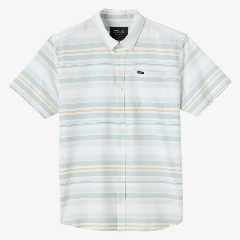 Oneill Trvlr Traverse Stripe UPF SS Button Down Shirt - Natural Mens Woven Shirt