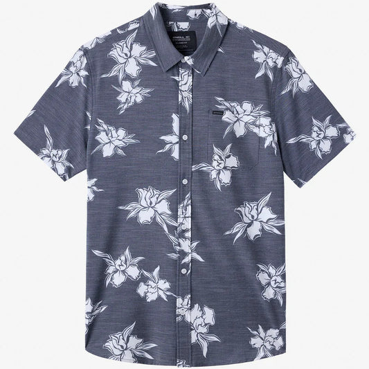 Oneill Trvlr Traverse UPF SS Button Down Shirt - Slub Graphite Mens Woven Shirt
