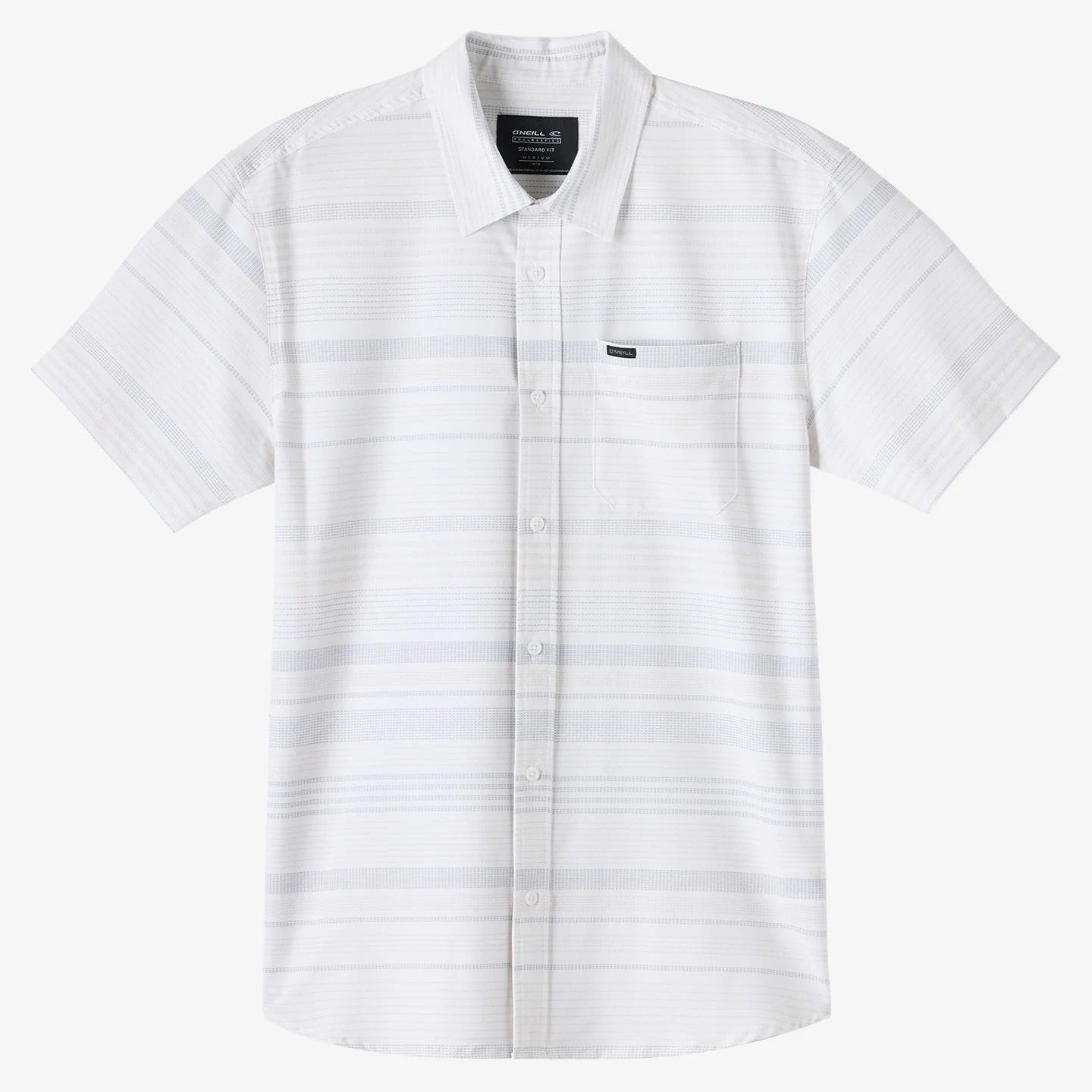 Oneill Trvlr Traverse UPF SS Stripe Button Down Shirt - Natural 2 Mens Woven Shirt
