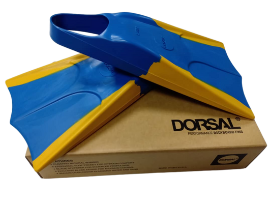 DORSAL Bodyboard Bodysurfing Floating Swimfins (Flippers) Swim Fins Blue Yellow US Mens
