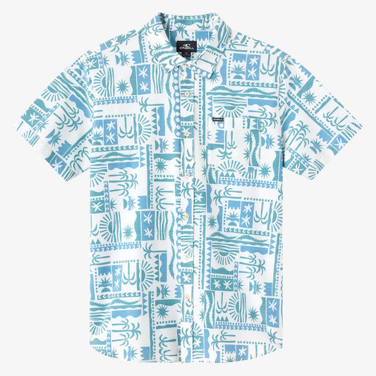 Oneill Trvlr Traverse UPF SS Slub Button Down Shirt - Cream Mens Woven Shirt