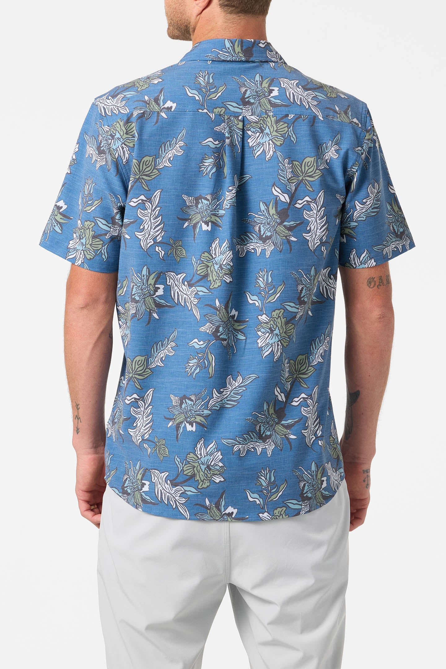 Oneill Trvlr Traverse UPF SS Slub Button Down Shirt - Mid Navy Mens Woven Shirt