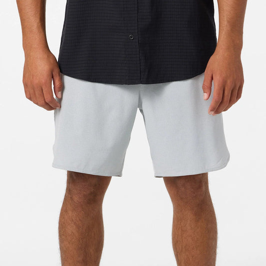 Oneill TRVLR Lined Elastic Waist Perf 17" Shorts - Light Grey Mens Shorts