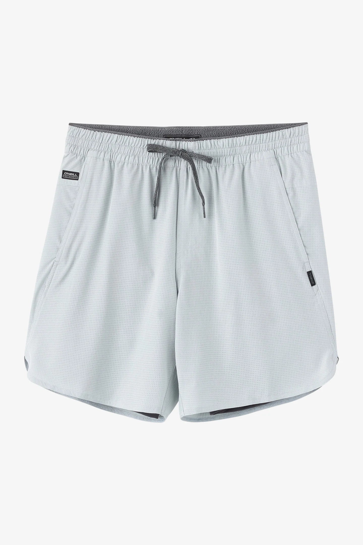 Oneill TRVLR Lined Elastic Waist Perf 17" Shorts - Light Grey Mens Shorts