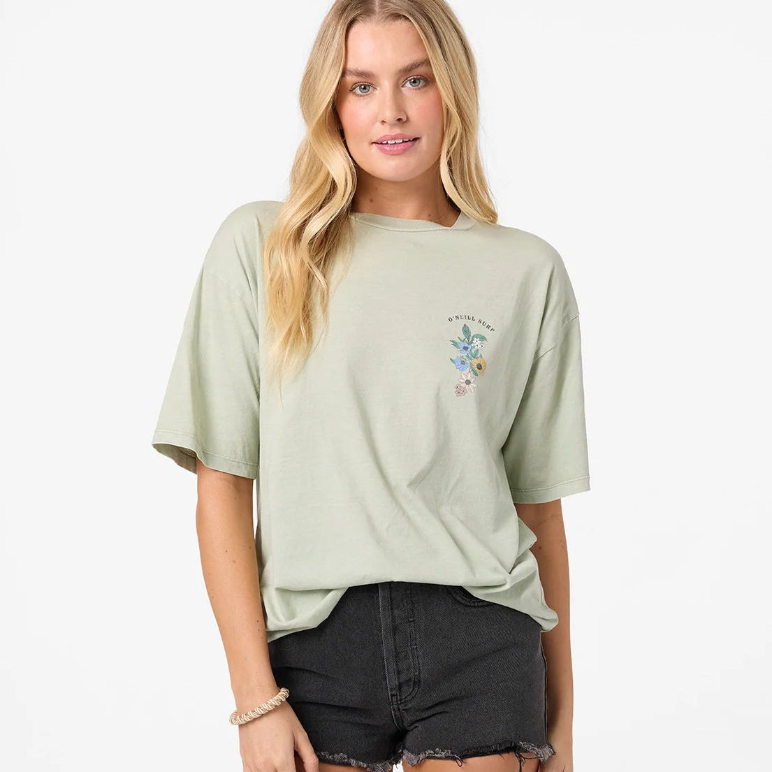 Oneill Petal Oversized SS Women's Tee - Desert Sage Womens T Shirt
