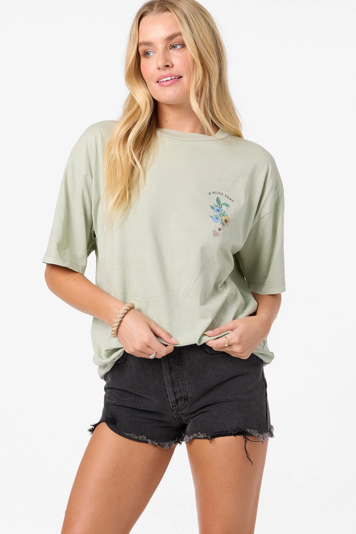 Oneill Petal Oversized SS Women's Tee - Desert Sage Womens T Shirt