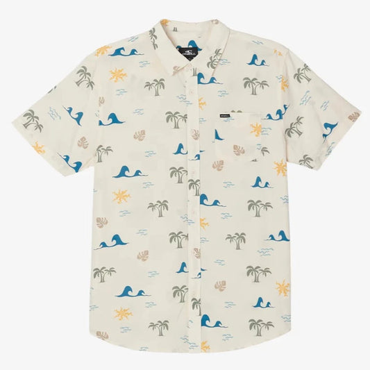 Oneill Oasis Eco Button Down Shirt - Cream Mens Woven Shirt