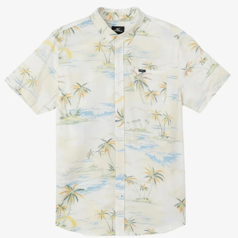 Oneill Oasis Eco Standard Button Down Shirt - Cream Mens Woven