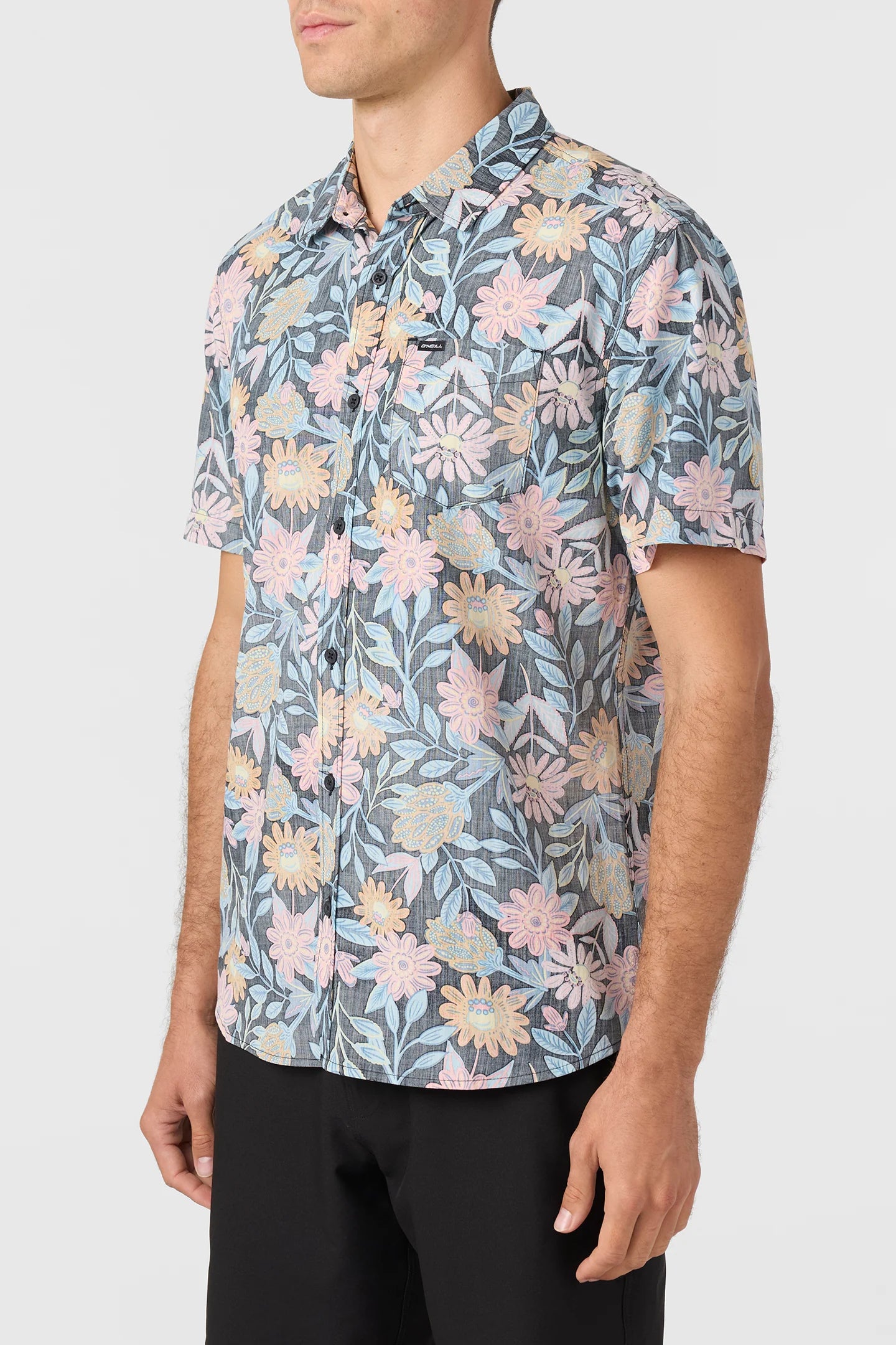 Oneill Oasis Eco Standard Button Down Shirt - Flipped Black Mens Woven