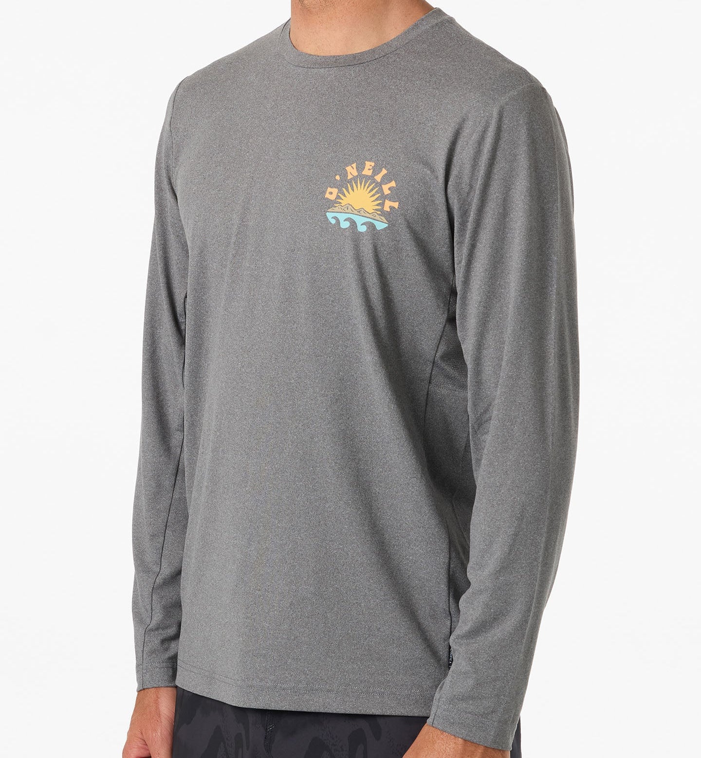 Oneill Men's Solar Scenic UPF LS RASH GUARD TEE - Dark Heather Rashguard Sun Protection