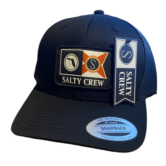 Salty Crew Flagship Florida Retro Trucker Hat - Black Hats