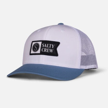 Salty Crew Pinnacle Retro 2 Trucker Hat -White Slate Hats