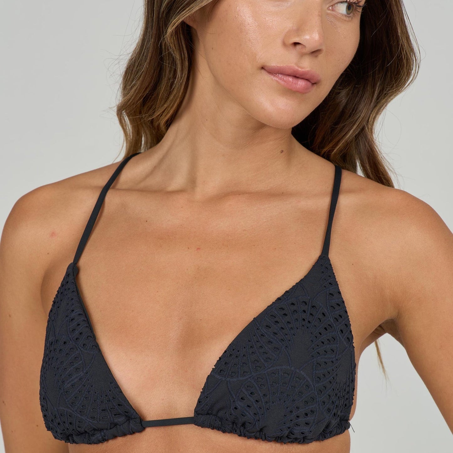 Salty Crew Shell Ya Tri Top - Black womens swimwear