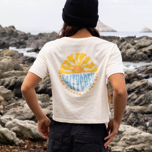 Salty Crew Sun Days Women's Crop T Shirt - Off White Womens T Shirt