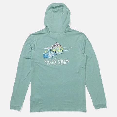 Salty Crew Surface Mahi UV Hoodie - Seaside Heather Rashguard Sun Protection