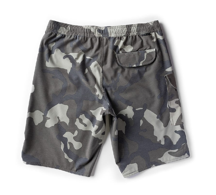Camouflage shorts on a white background back vissla long sets 21"
