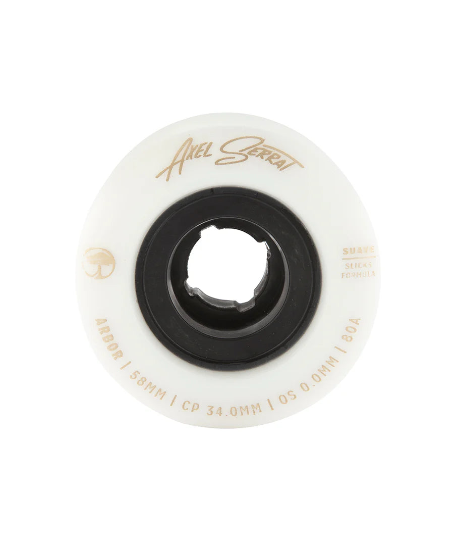 Arbor Skateboard Wheels - Suave - Easyrider Skate Wheels 58MM 80a suave white