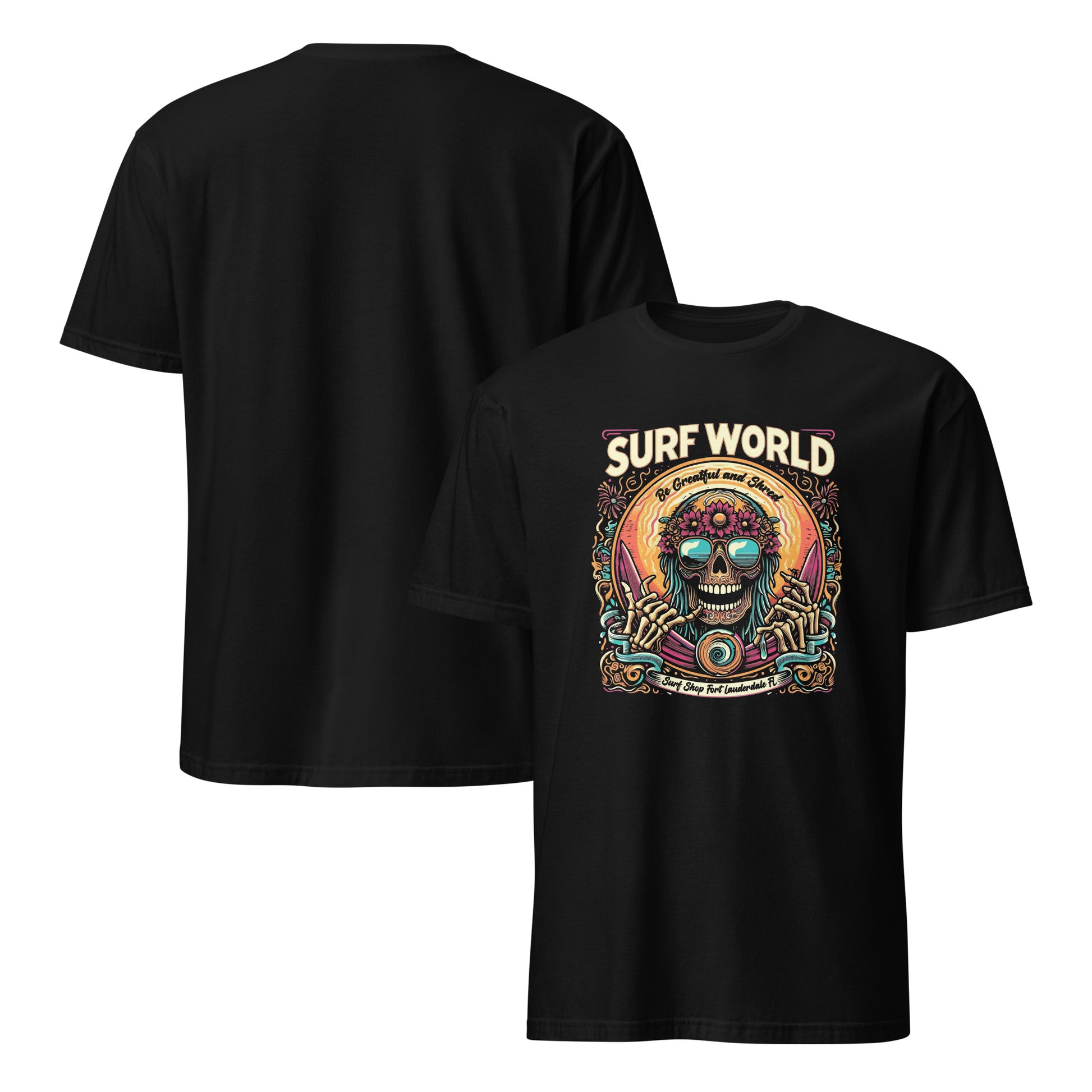 Surf World Be Grateful and Shred Tee - Black Mens T Shirt 2XL