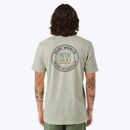 Surf World Circle Fade T-Shirt - Thyme Mens T Shirt