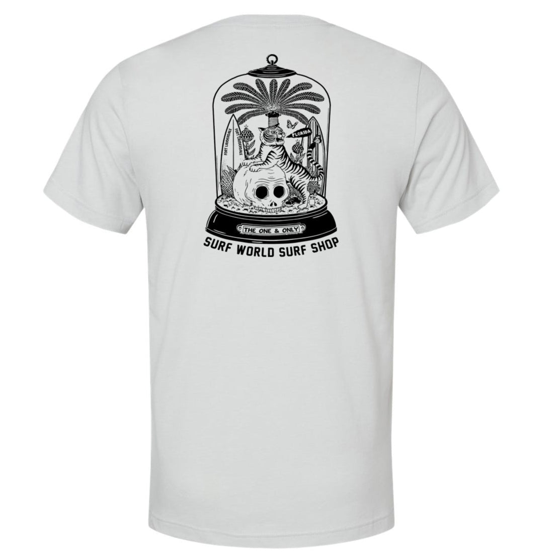 Surf World Hey Tiger Tee - Heather Silver Mens T Shirt