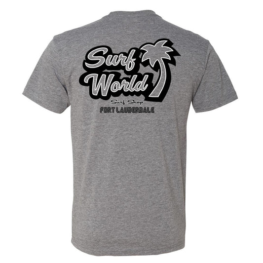 Surf World Locos Palm Tri-blend Tee - Heather Grey Mens T Shirt