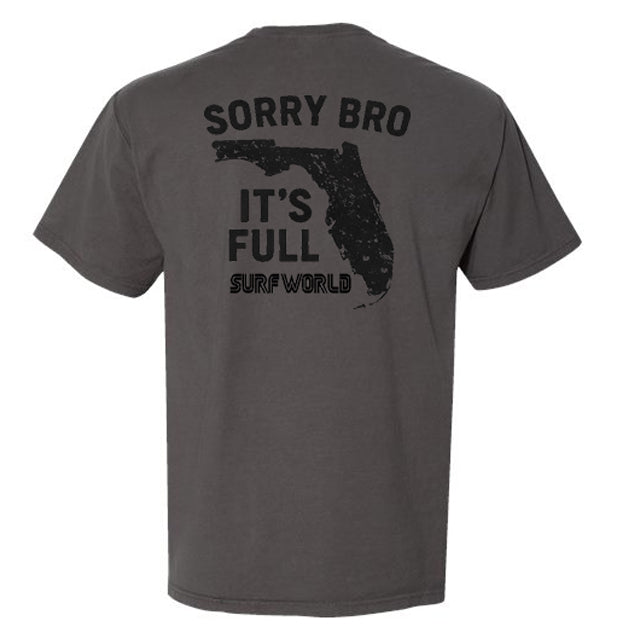 Surf World Sorry Bro It's Full Pocket Tee Shirt - Washed Black Mens T Shirt