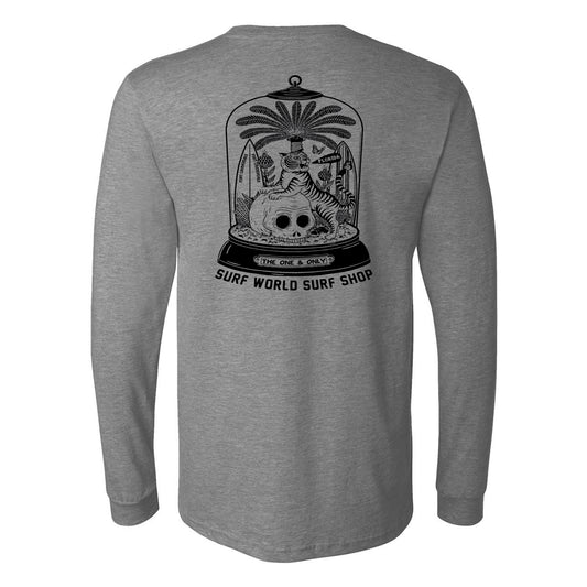 Surf World Tiger Glass Long Sleeve Tee - Dark Heather Mens Longsleeve Tee