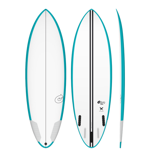Torq TEC Multiplier Epoxy Surfboard 6’2 x 20 5/8” x 2 5/8”- 36.3 ltr Teal Rails Surfboard