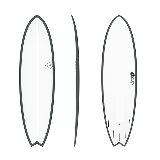 Torq 6'10 Mod Fish Pinline TET Epoxy Surfboard - White Graphite Surfboard