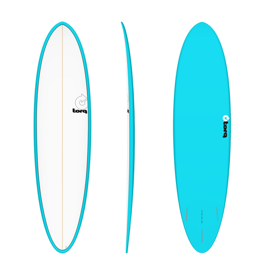 Torq 7'2 Funboard TET Epoxy Surfboard - Blue White Deck Surfboard