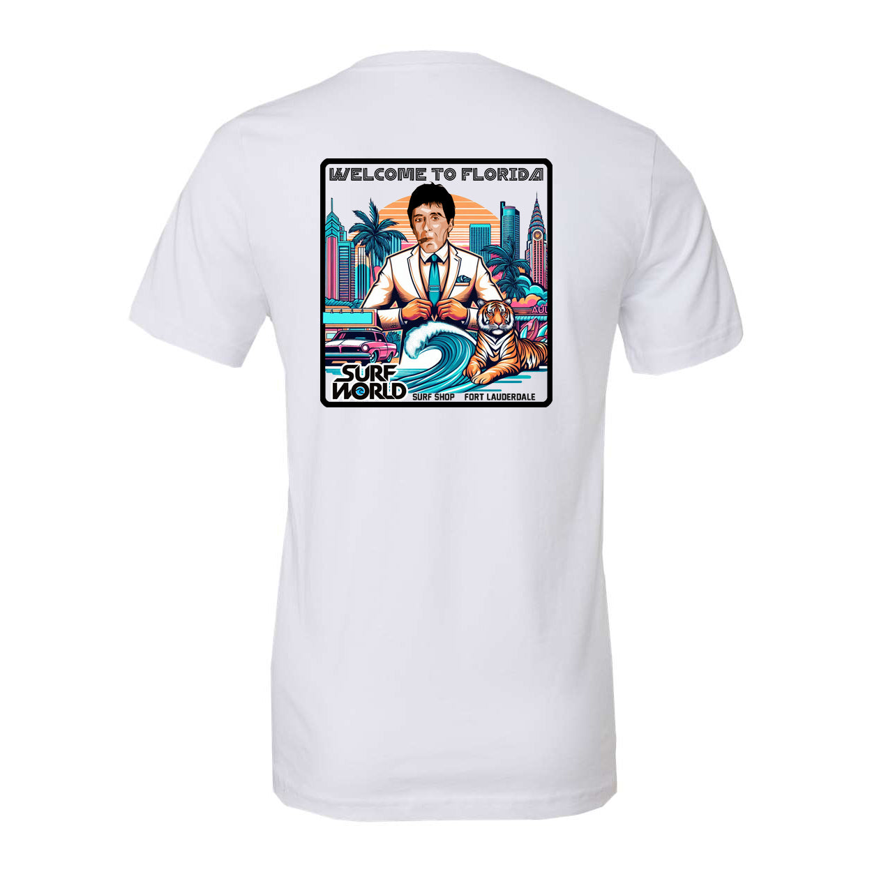 Surf World Tony Montana Tee - White Mens T Shirt