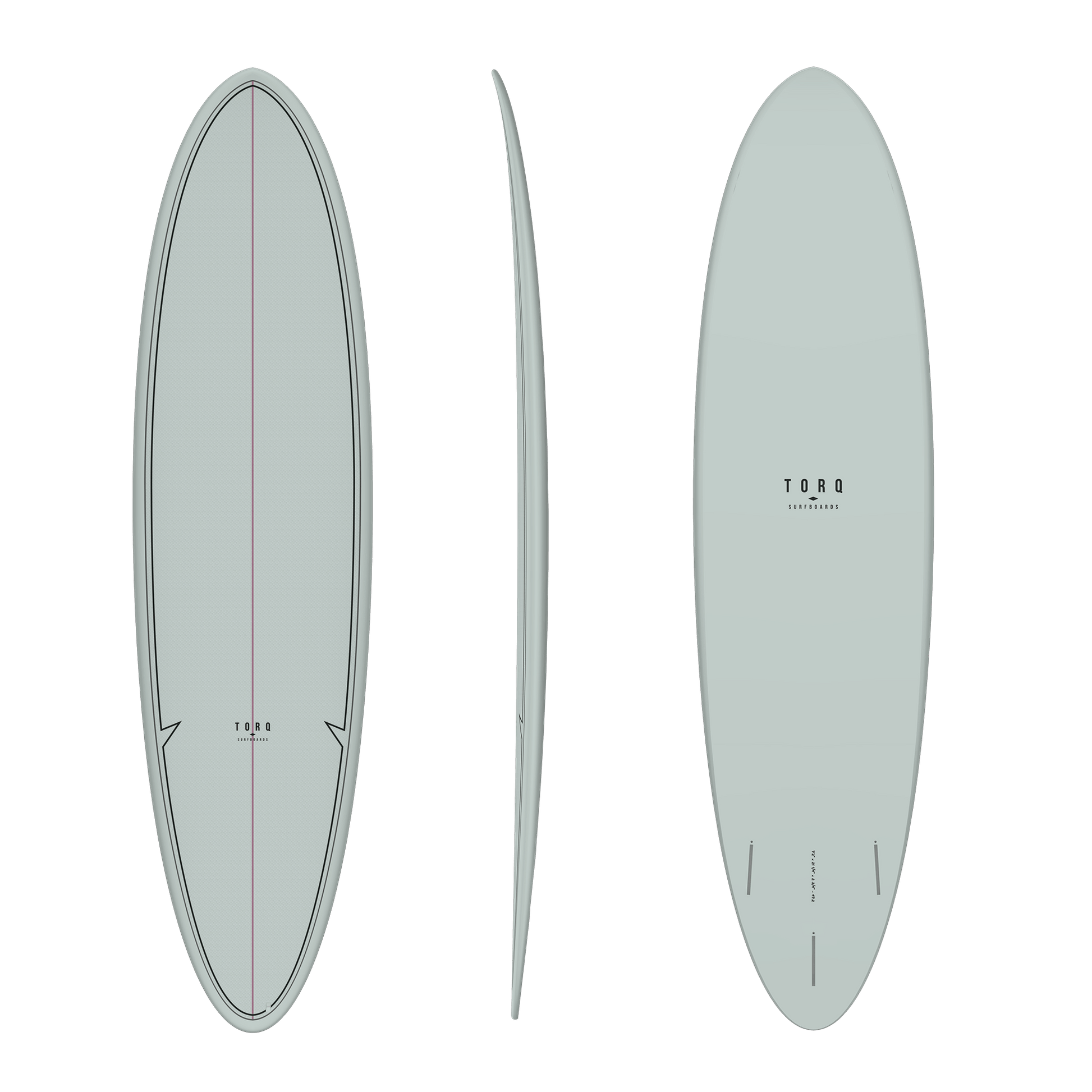 Torq 7'6" Funboard TET Epoxy Surfboard - Classic Grey Green Surfboard