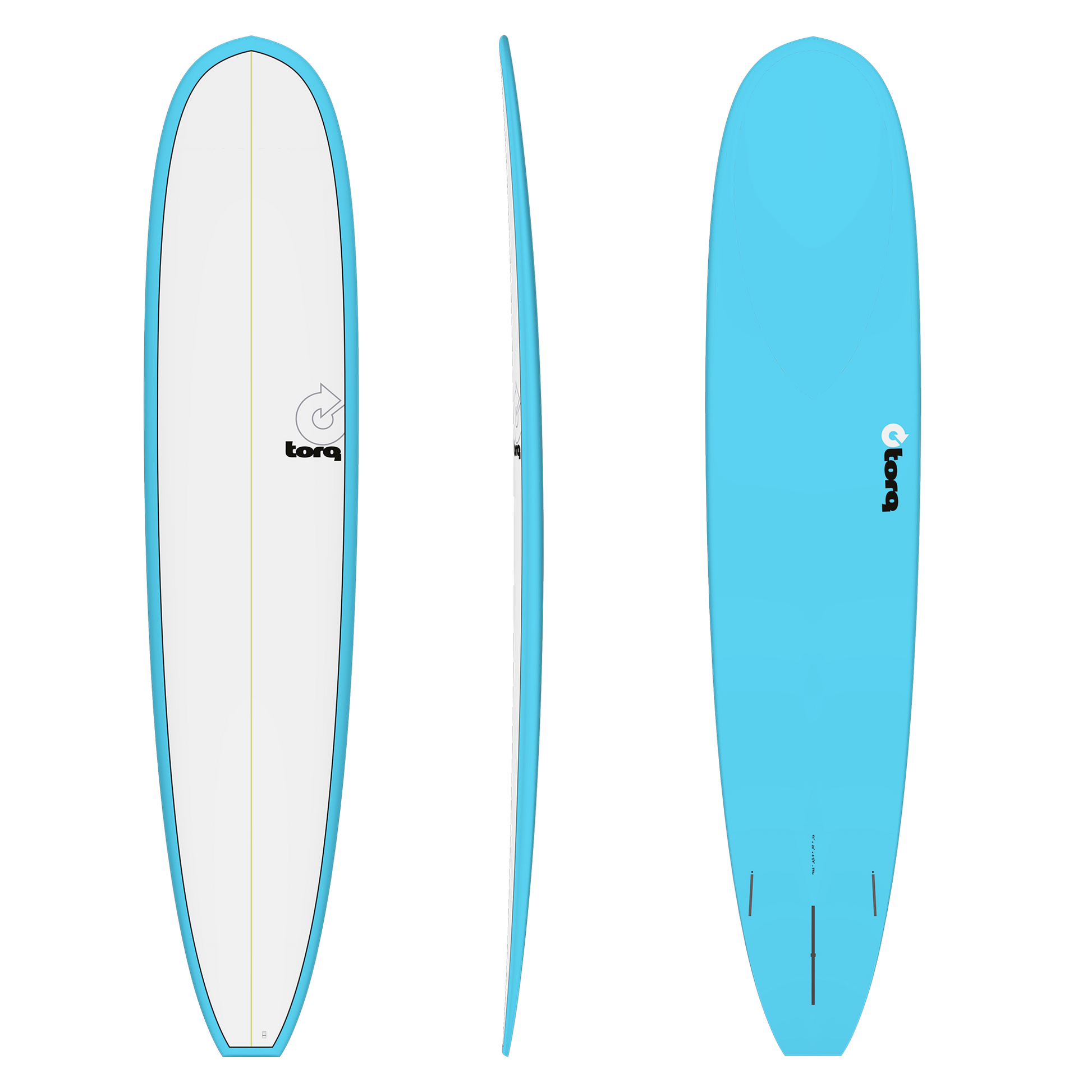 Torq 9'1" Nose Rider Longboard Surfboard - Miami Blue White Deck Surfboard