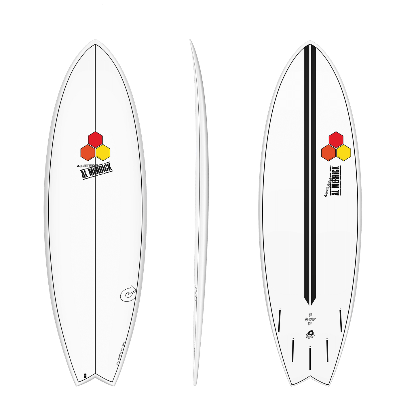 Torq Channel Islands Colab Al Merrick Pod Mod 5'10" Epoxy Surfboard - White Surfboard