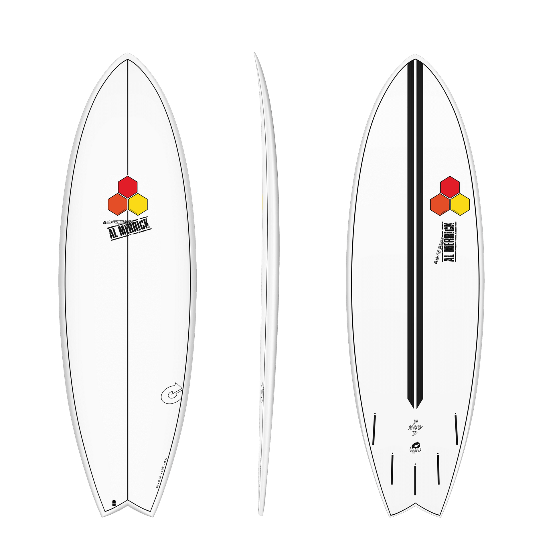 Torq Channel Islands Colab Al Merrick Pod Mod 5'10" Epoxy Surfboard - White Surfboard